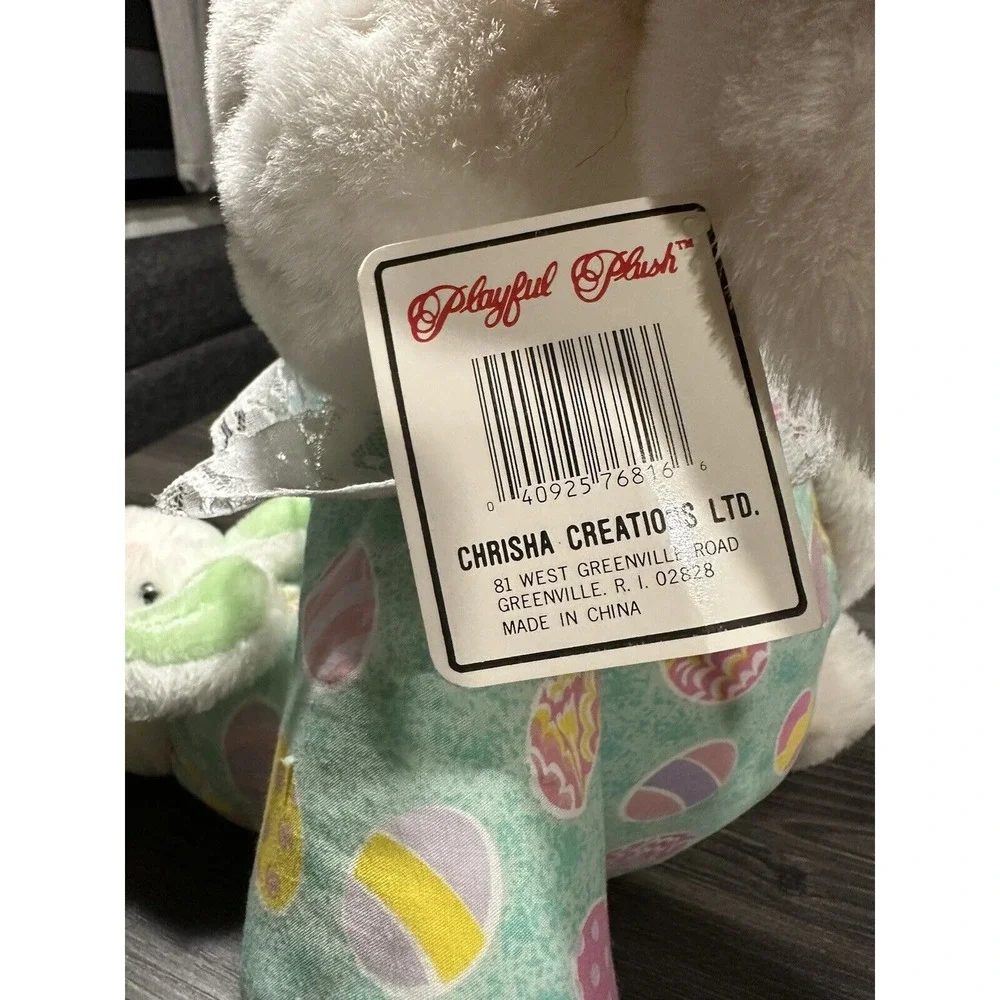Playful Plush‎ Chrisha Easter Bunny Rabbit Stuffed Animal W/Bunny Slippers TAGS
